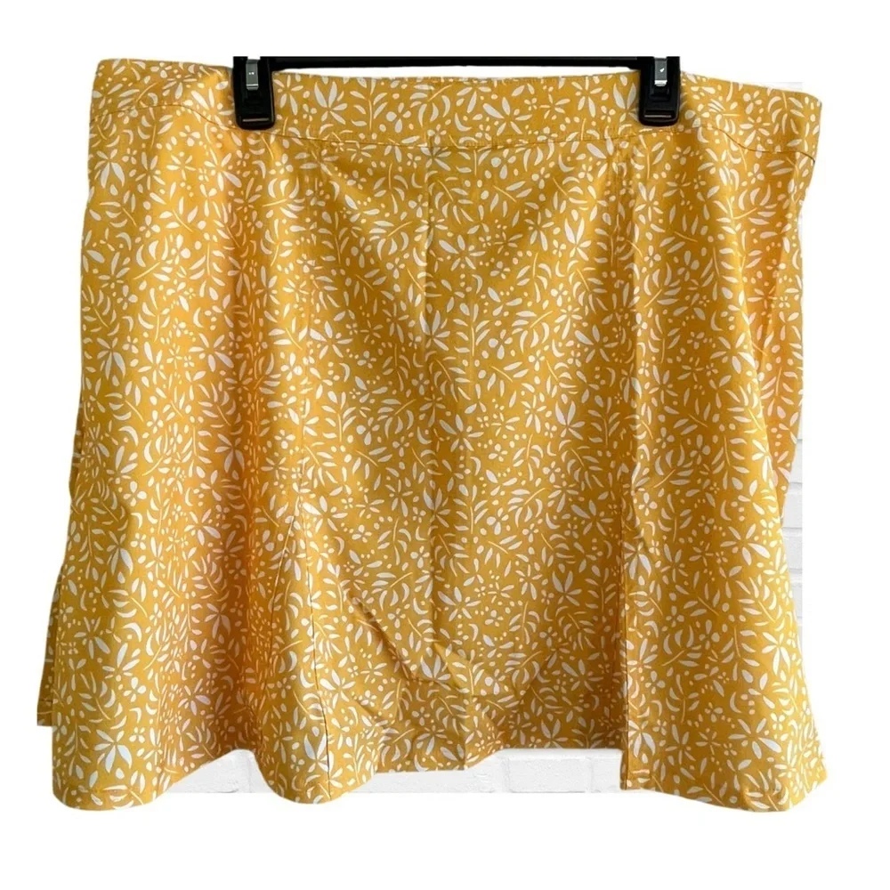 RipSkirt Hawaii Yellow Floral Adjustable Skirt Resort Wear Beach Plus Size XXL